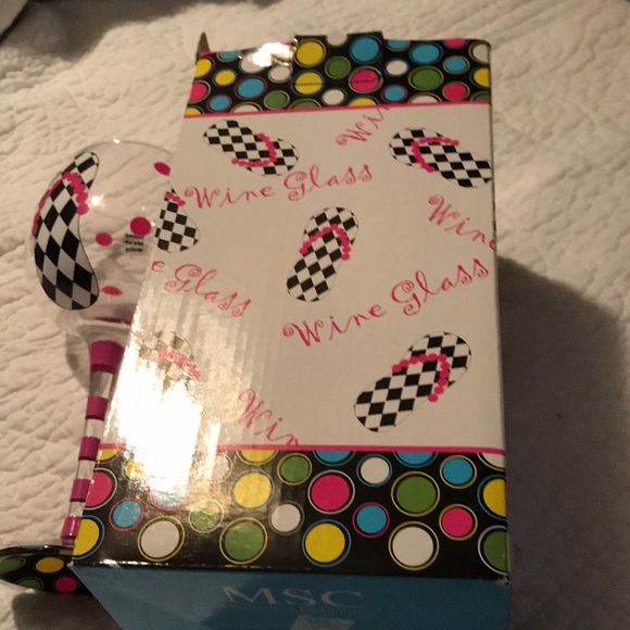 Wine glass, hand painted - Picture 2 of 3